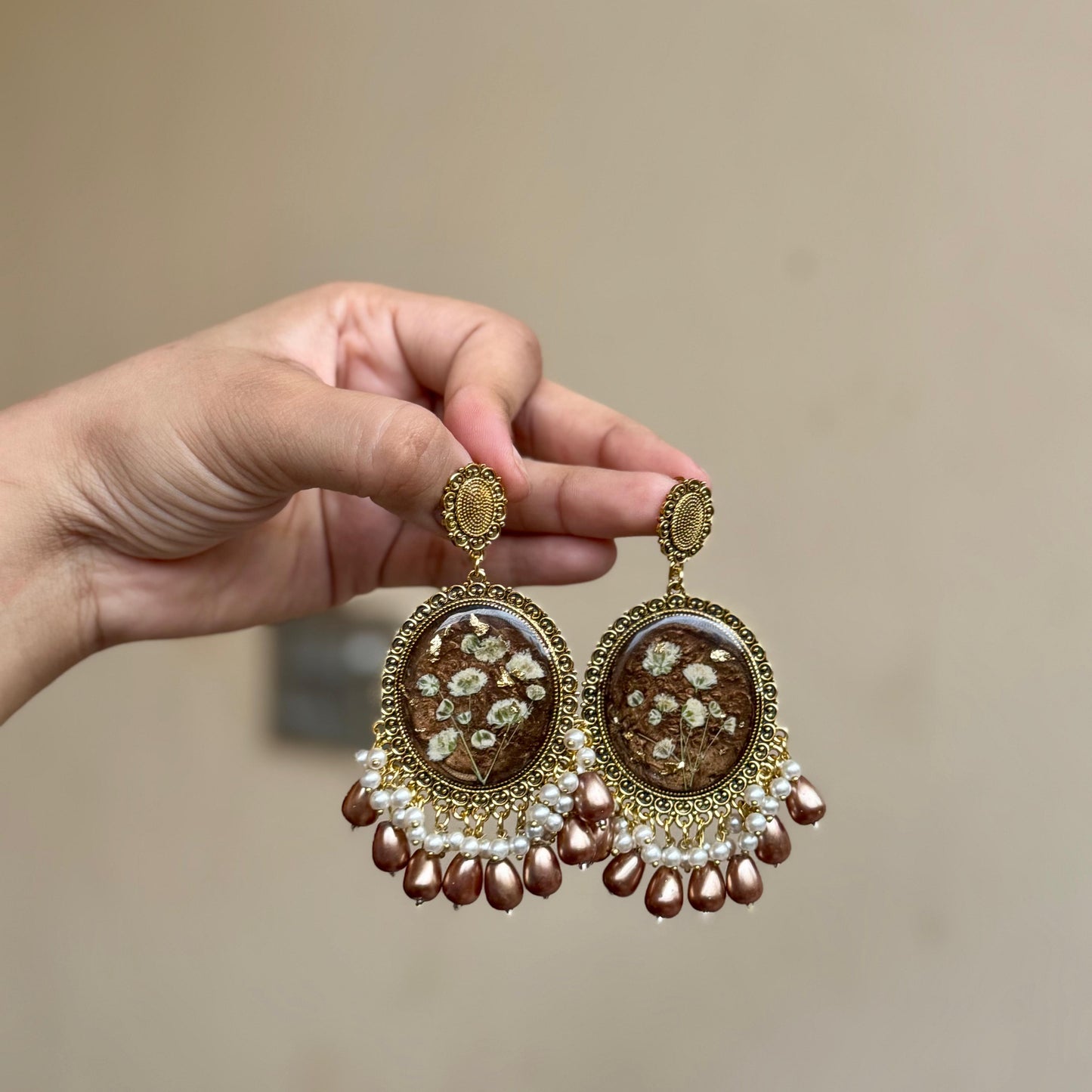 Brown Resin Jhumkay